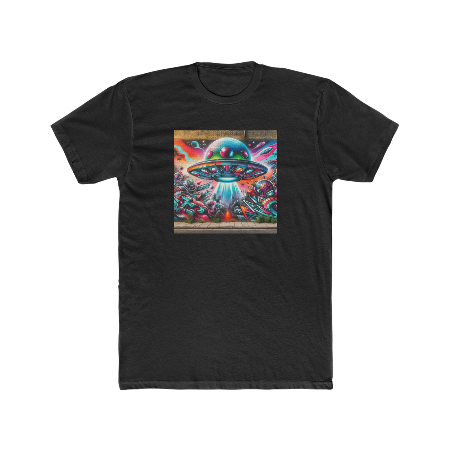 UFO, graffiti, Men's Cotton Crew Tee