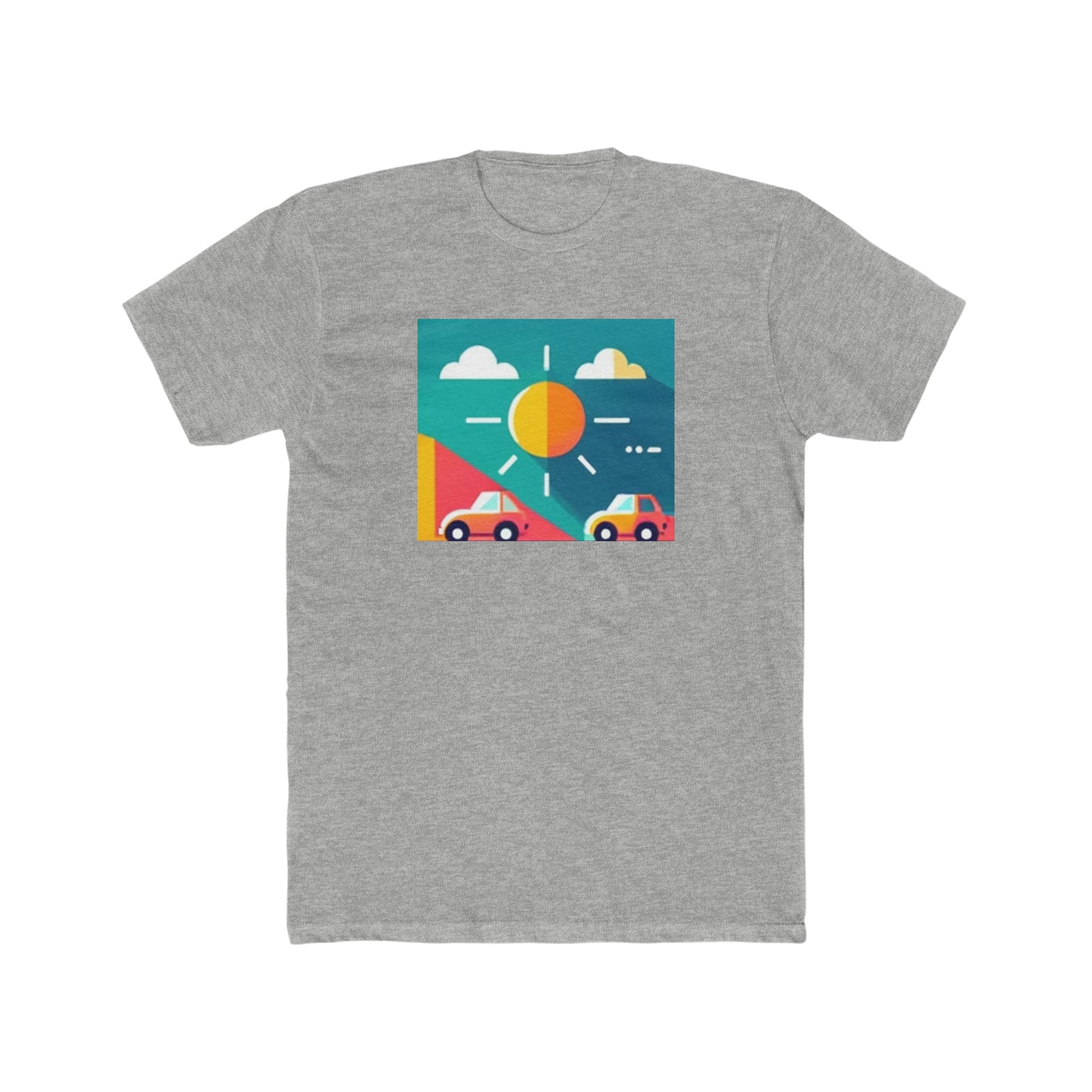 Flat design, cars, Men's Cotton Crew Tee