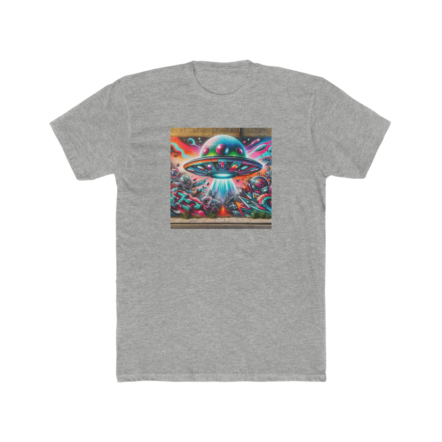 UFO, graffiti, Men's Cotton Crew Tee