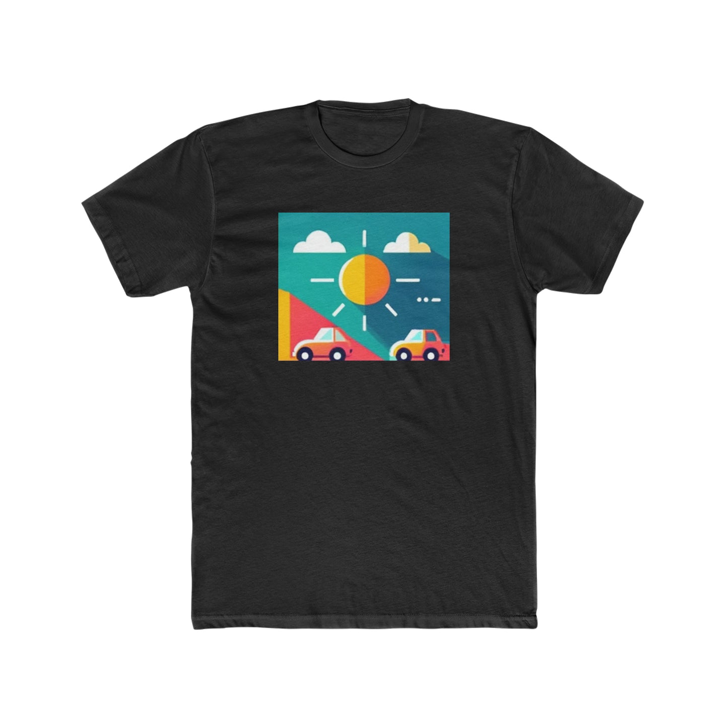 Flat design, cars, Men's Cotton Crew Tee