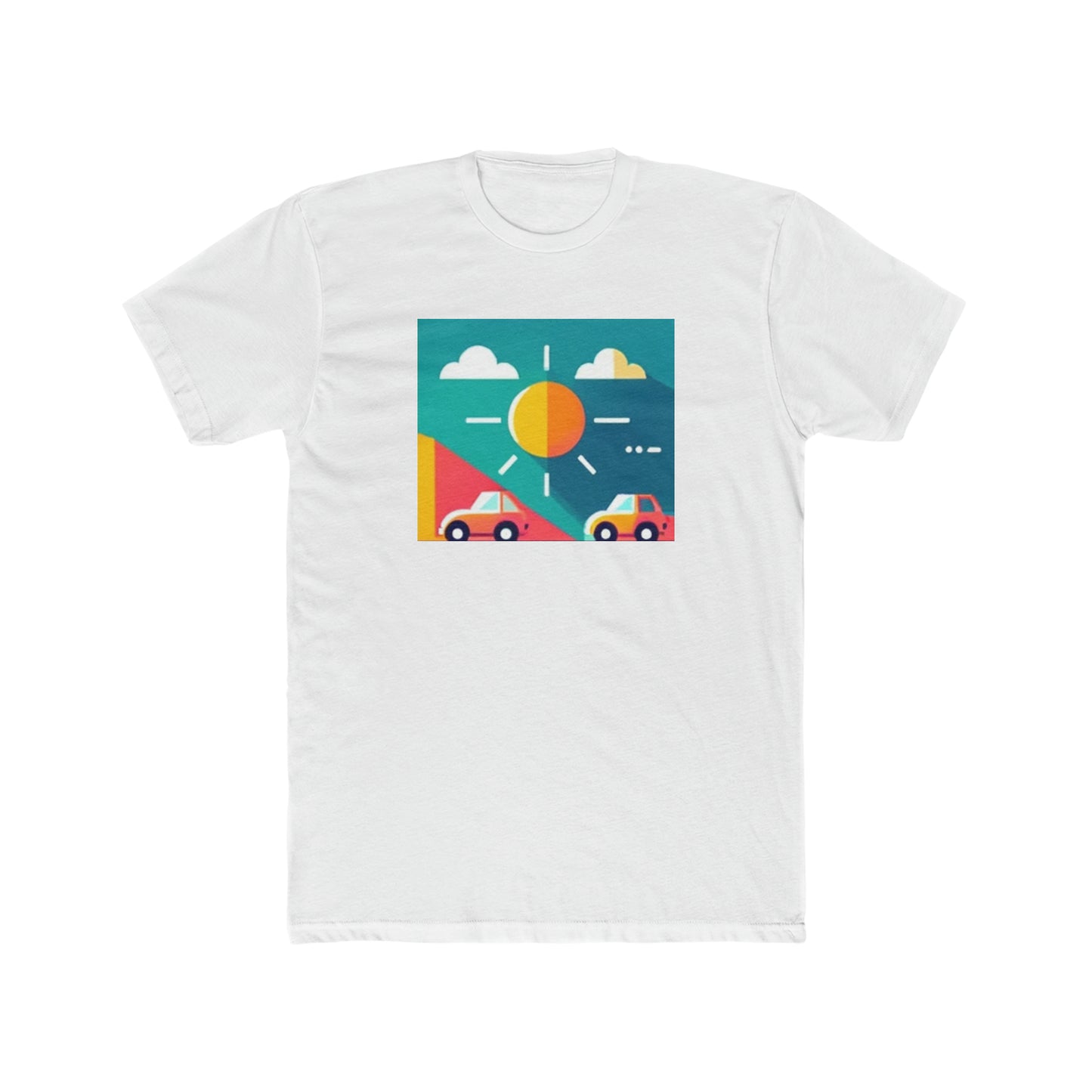 Flat design, cars, Men's Cotton Crew Tee