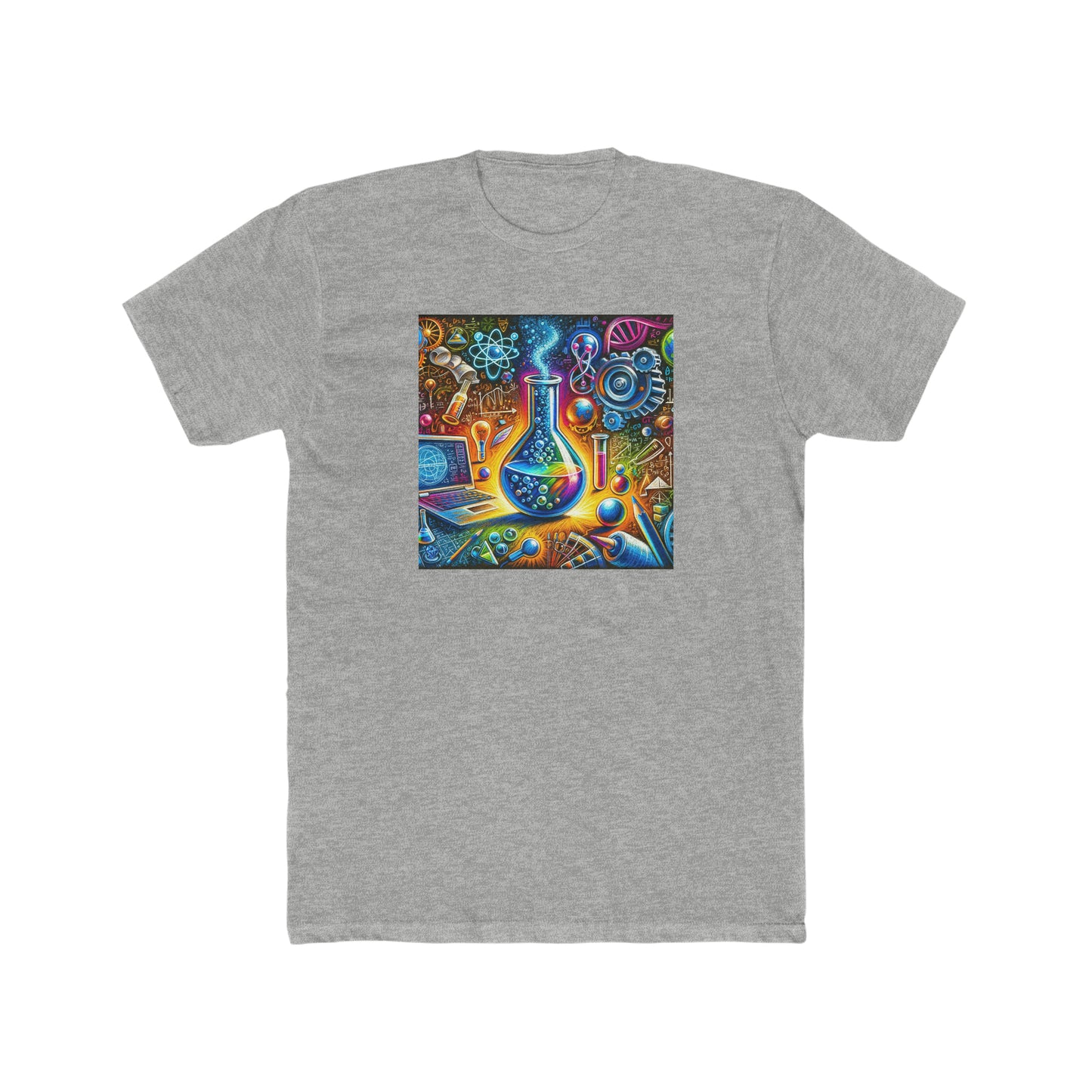 STEM, oil pastel, Men's Cotton Crew Tee