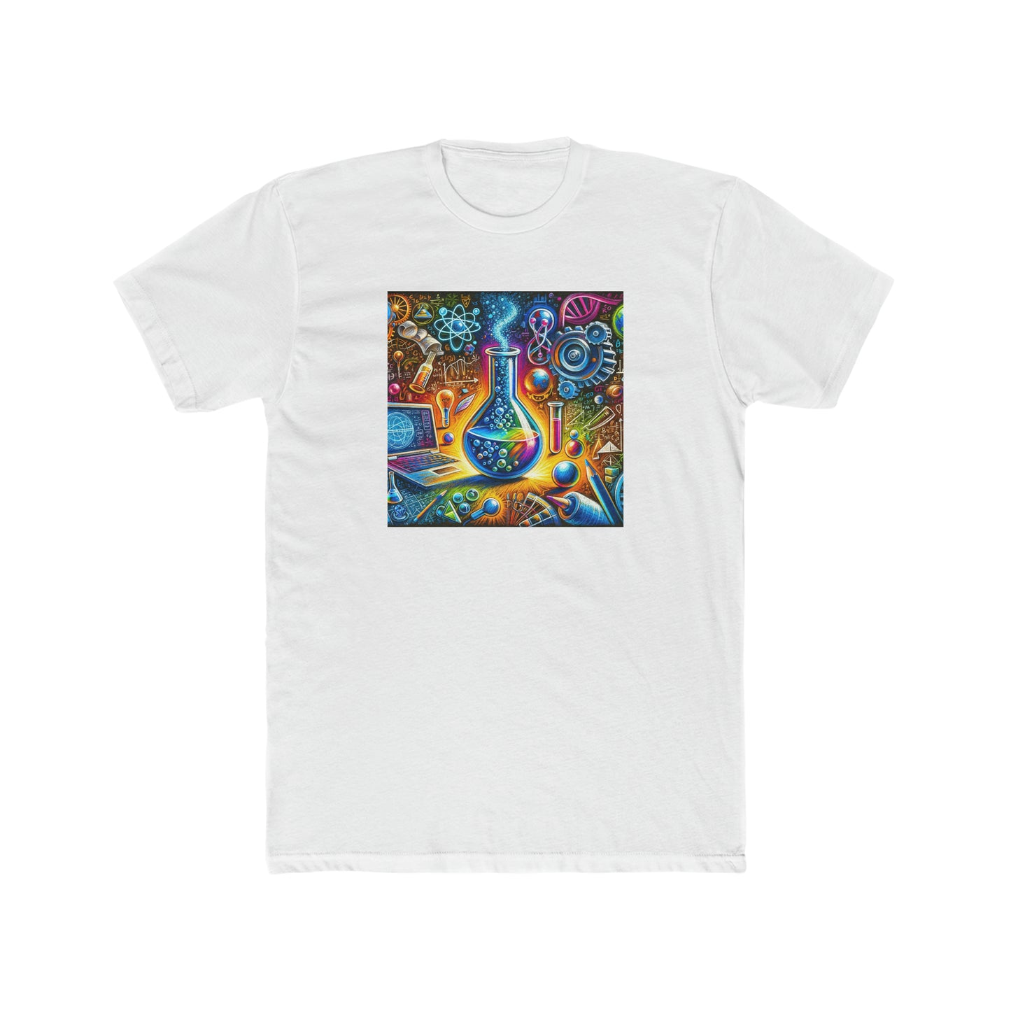 STEM, oil pastel, Men's Cotton Crew Tee