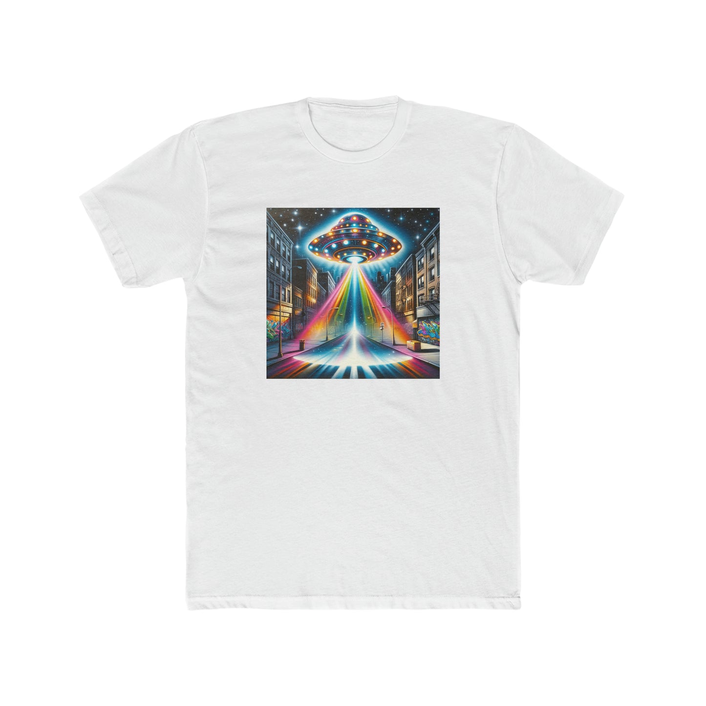 UFO, graffiti, Men's Cotton Crew Tee